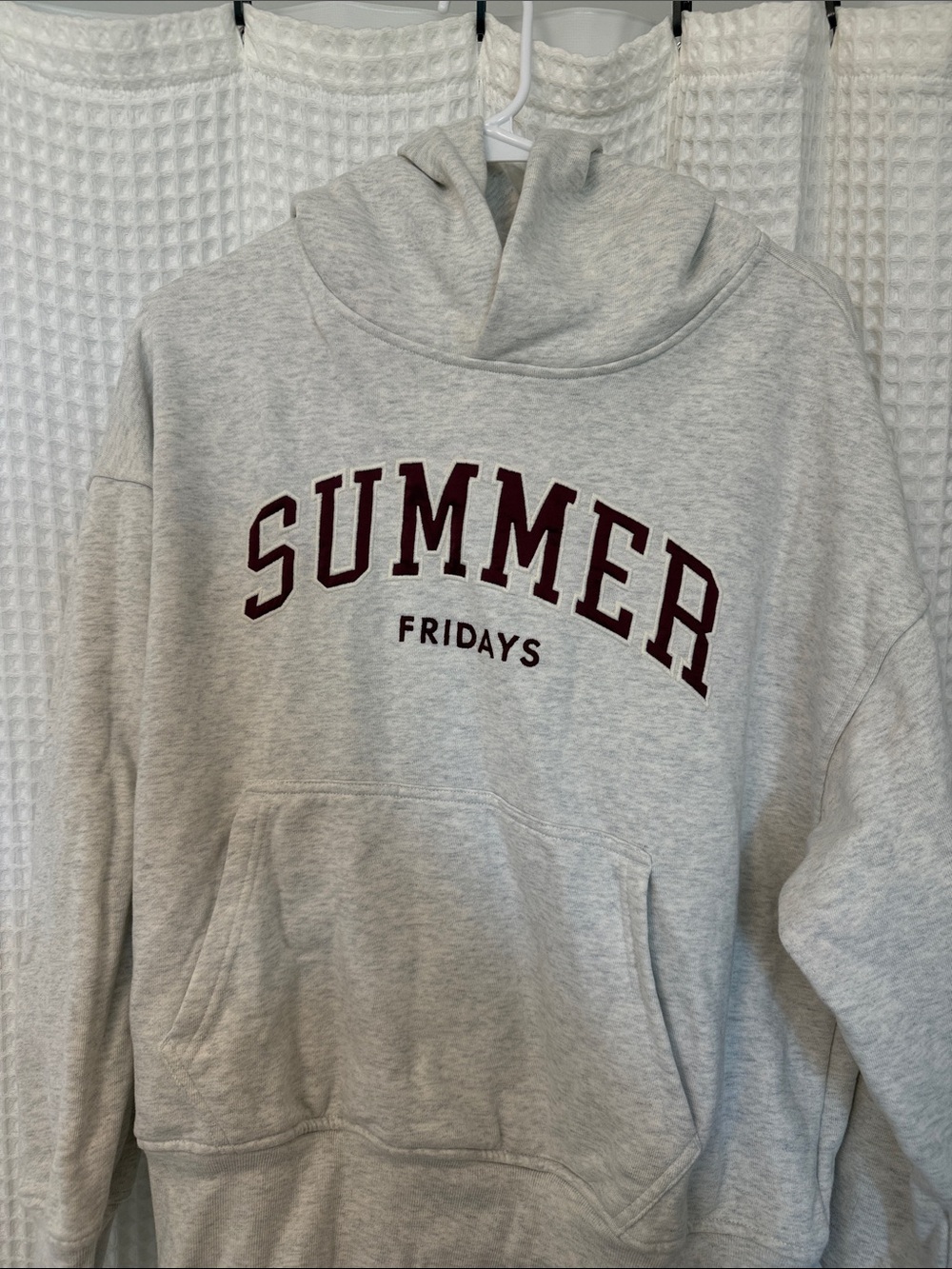 GAP Light Gray Hoodie with Maroon "SUMMER" Graphic